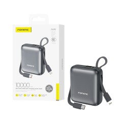 Power Bank Foneng PX115 com 2-em-1 Outputs Lightning+Type-C 10000mAh Cinza Escuro